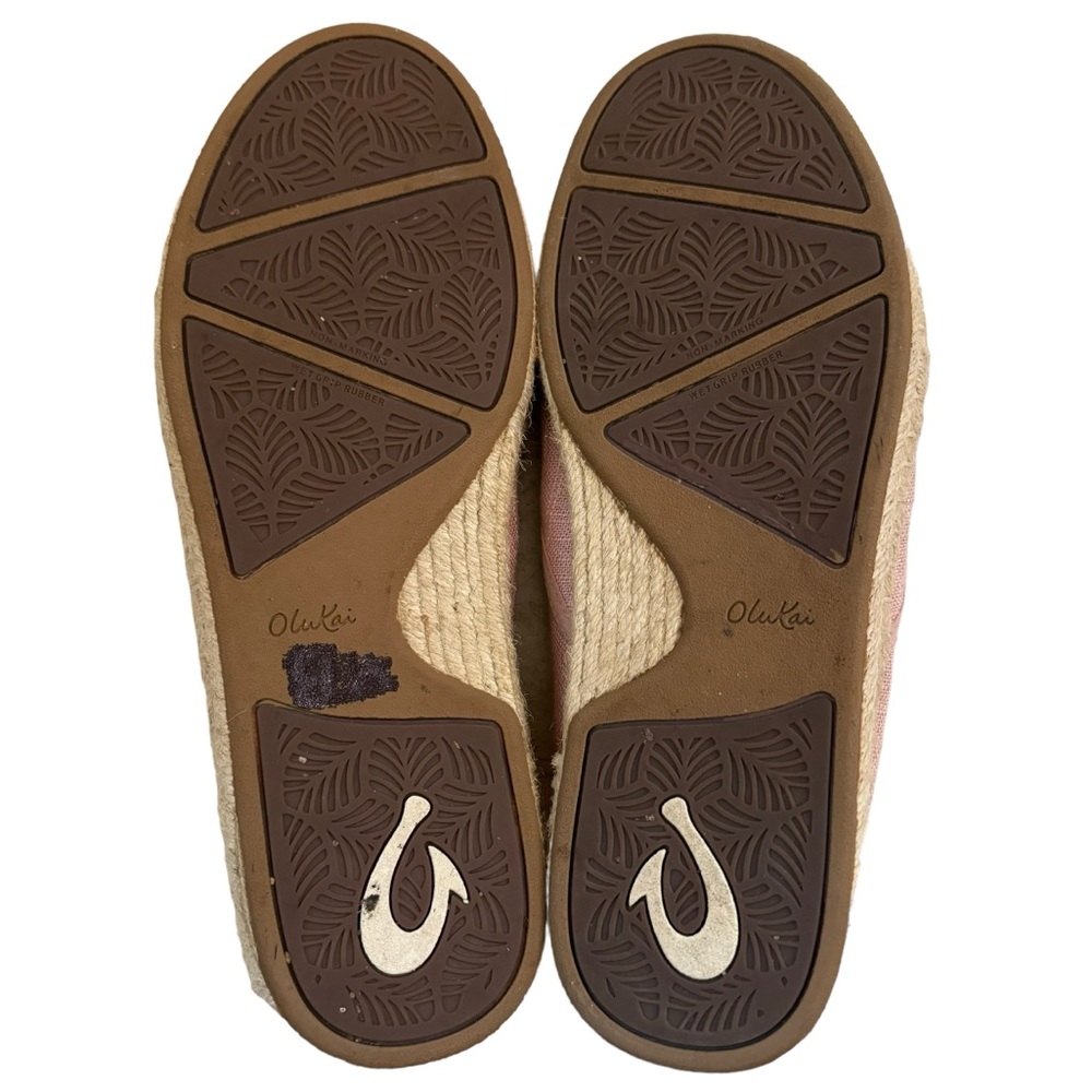 Olukai Kaula Pa‘a Kapa Women’s Linen Espadrilles Pink Rose Sea Salt - Picture 5 of 6